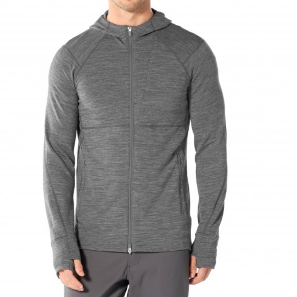 Icebreaker Men's Charcoal Zip-Up Hoodie